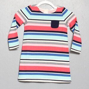 Gymboree nwt multicolored cotton stripe pocket long sleeve dress